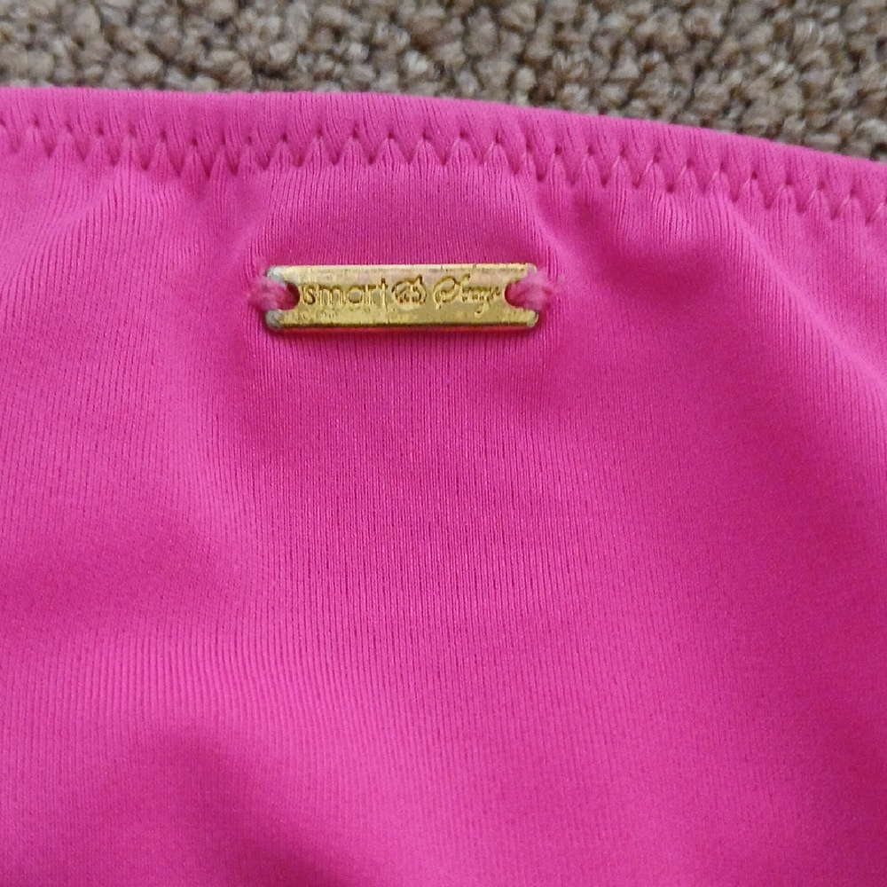 Pink Ruched Bikini with Moderate Coverage - Picture 3 of 4